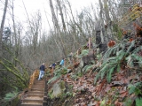 The 500 steps, with me in action figure pose bringing up the rear.