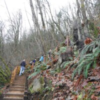 The 500 steps, with me in action figure pose bringing up the rear.