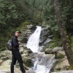 Jeff sizing up the falls before getting close and personal