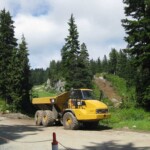 Construction of a highspeed lift was underway.