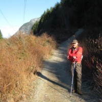 Jeff at the trailhead. It's a walking stick, not a cane!