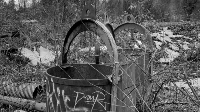 Construction debris near the Brunette River