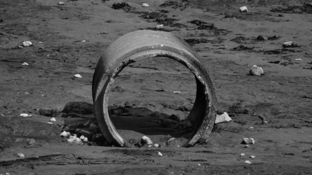 Concrete pipe at Iona Beach