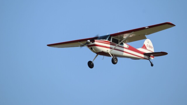 Private plane landing at Boundary Bay Airport. Private plane landing at Boundary Bay Airport.