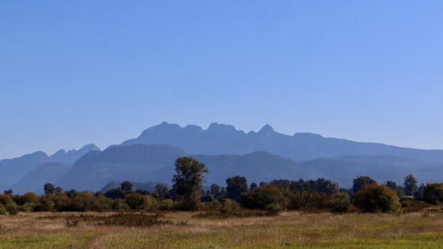 Mountains and fields, Pitt Meadows.