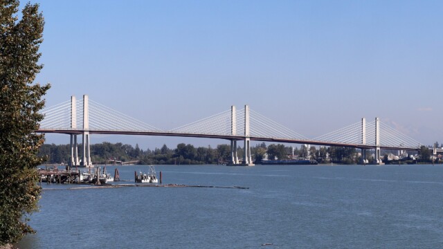 Golden Ears Bridge as seen from Shoreline Park, Pitt Meadows.