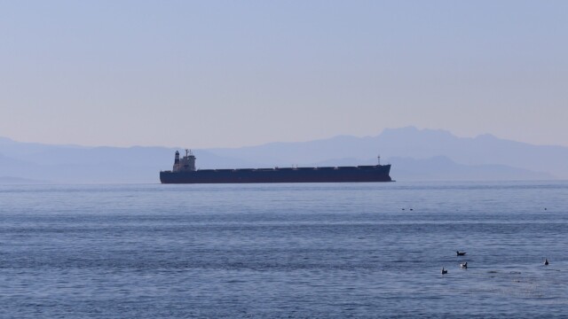 Freighter off of Iona Beach Freighter off of Iona Beach