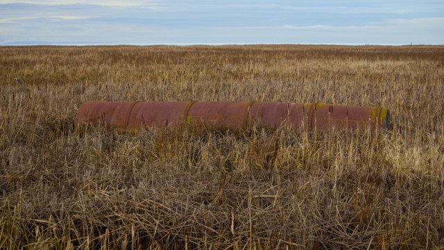 Rusty the pipe in late fall colours Rusty the pipe in late fall colours