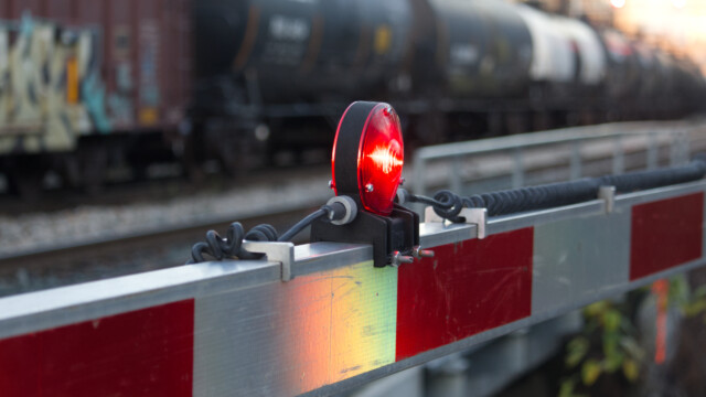 Stuck behind a train at the end of our outing