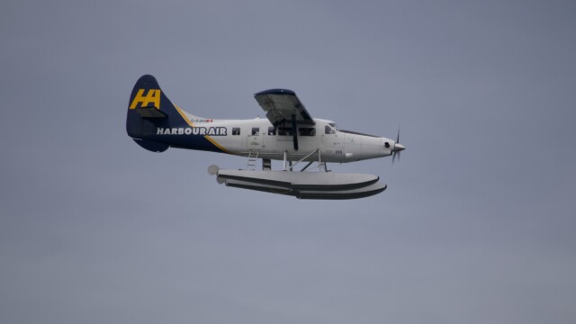 Harbour Air seaplane coming in to land