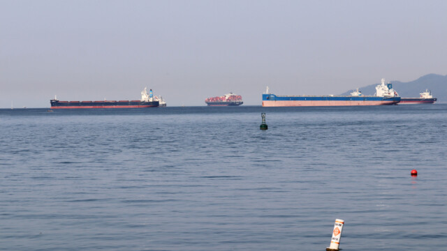 Ships in English Bay