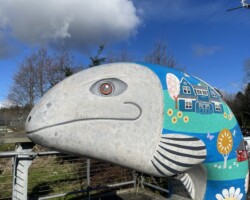 Statue outside Mackin Park